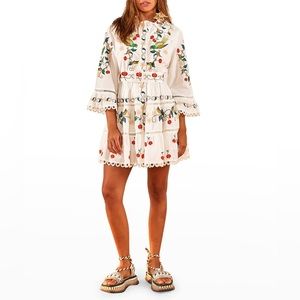 NWT Farm Rio | New with Tags | Pitanga Embroidered Whimsical Mini Dress | XL